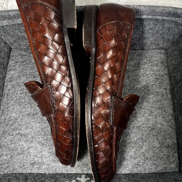 Cole Haan Woven Leather Loafers Size 9D Rich Brown Color - Picture 4 of 5